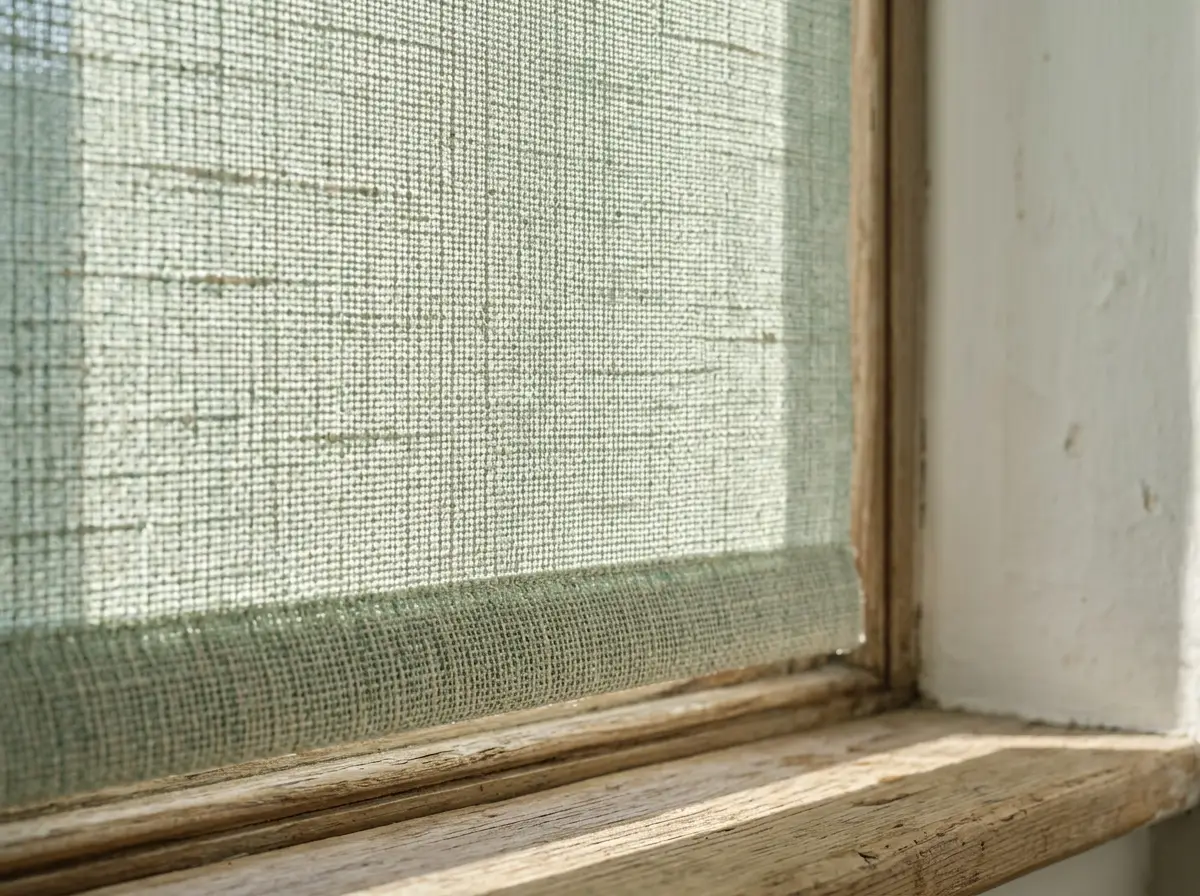 Close-up detail of blind fabric and hardware — repairs and restringing in Parkwood